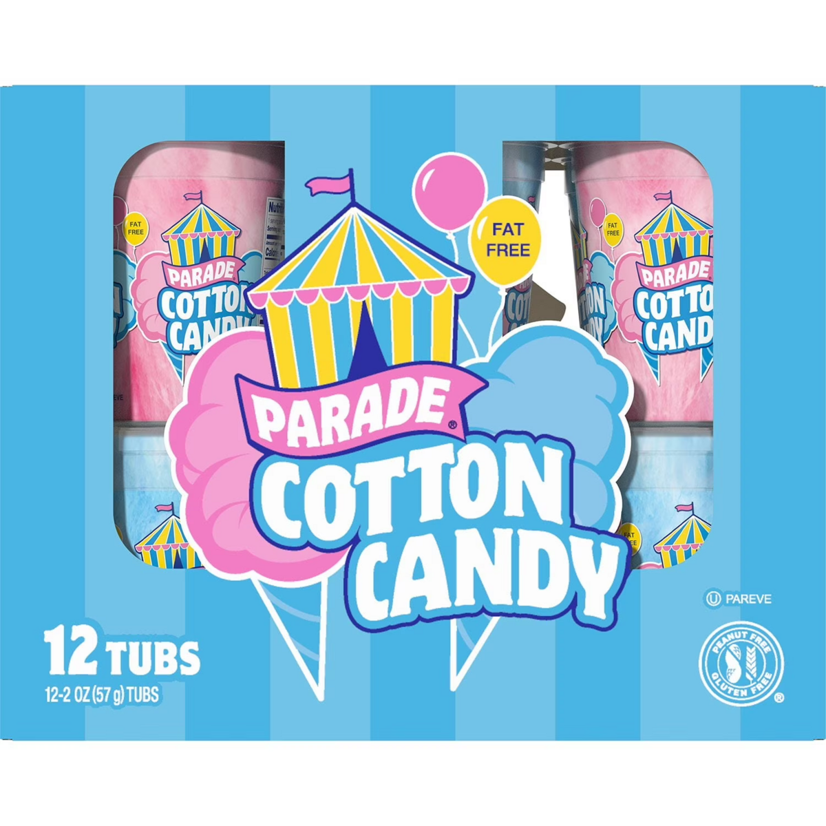Kẹo Bông Gòn Parade Cotton Candy – Hộp 12 Hũ x 2 oz