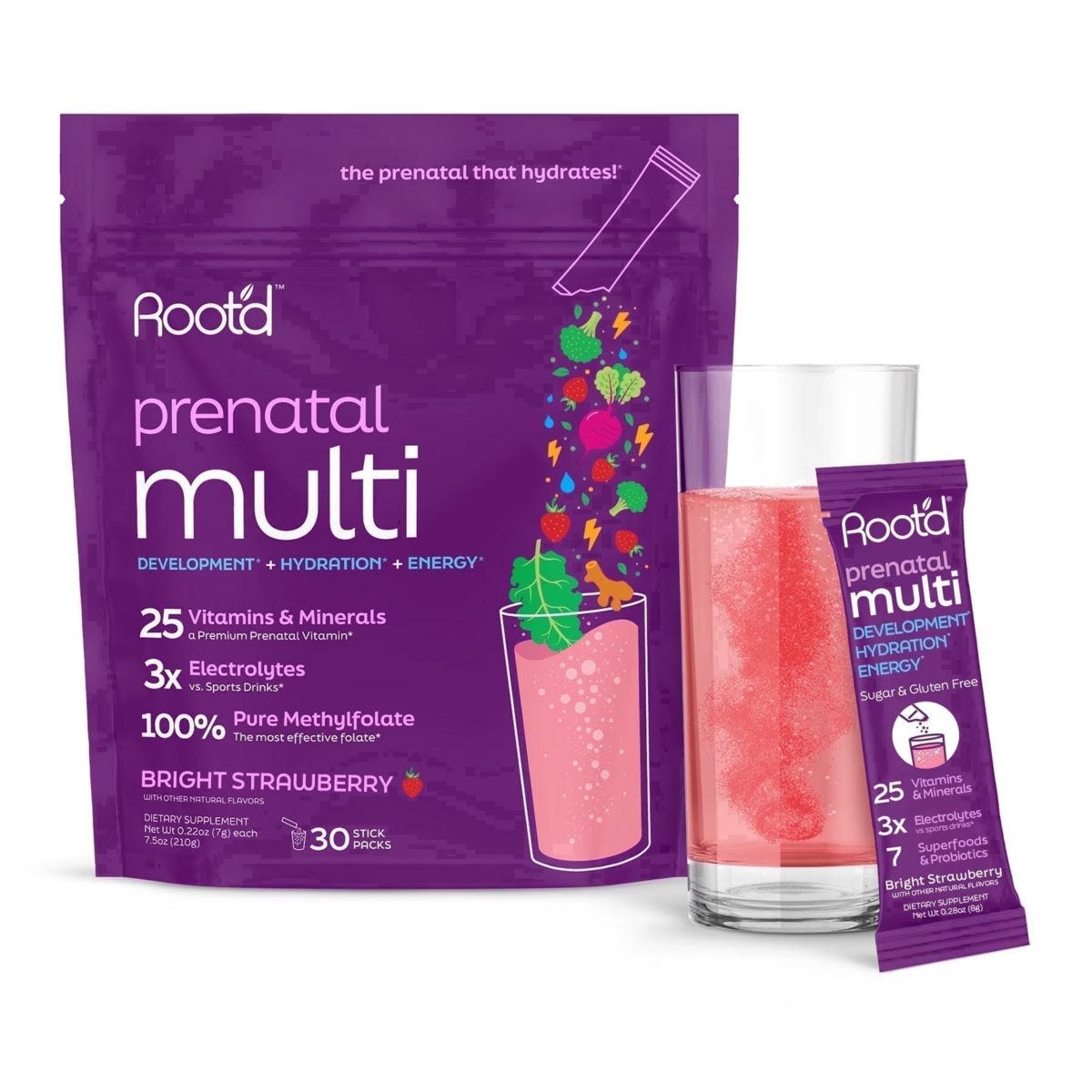 Bột Vitamin Tổng Hợp Cho Mẹ Bầu Root’d Prenatal Multivitamin Powder – Hộp 30 Gói