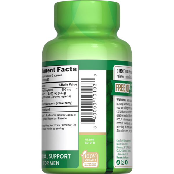 Viên Uống Nature’s Truth Saw Palmetto Dietary Supplement Capsules – Hộp 120 Viên