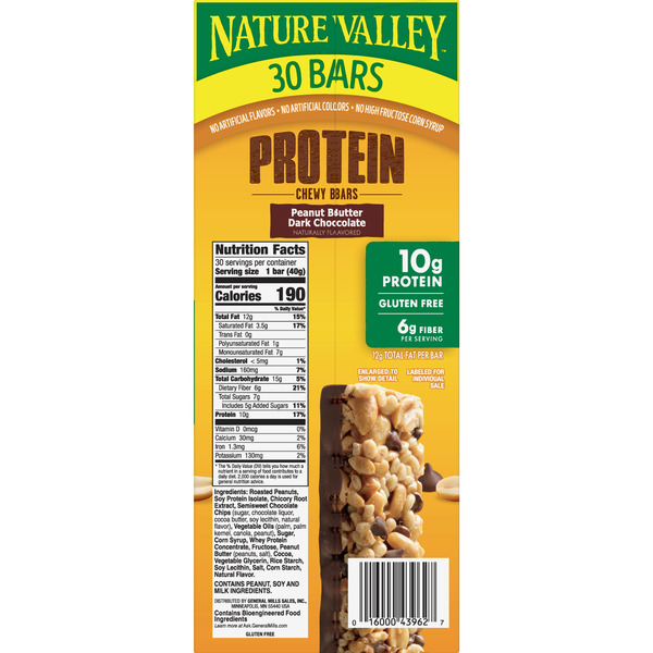 Kẹo Socola Dẻo Nature Valley Peanut Butter Dark Chocolate Protein Chewy Bar – Hộp 30 Thanh
