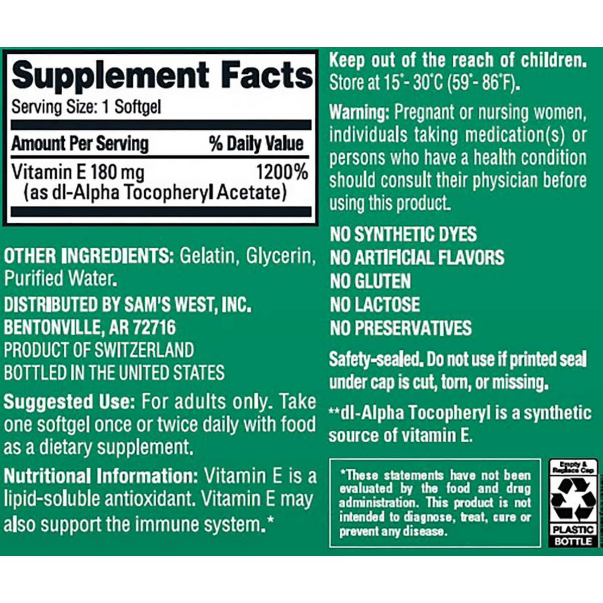 Viên Uống Vitamin E Member's Mark – Hộp 500 Viên
