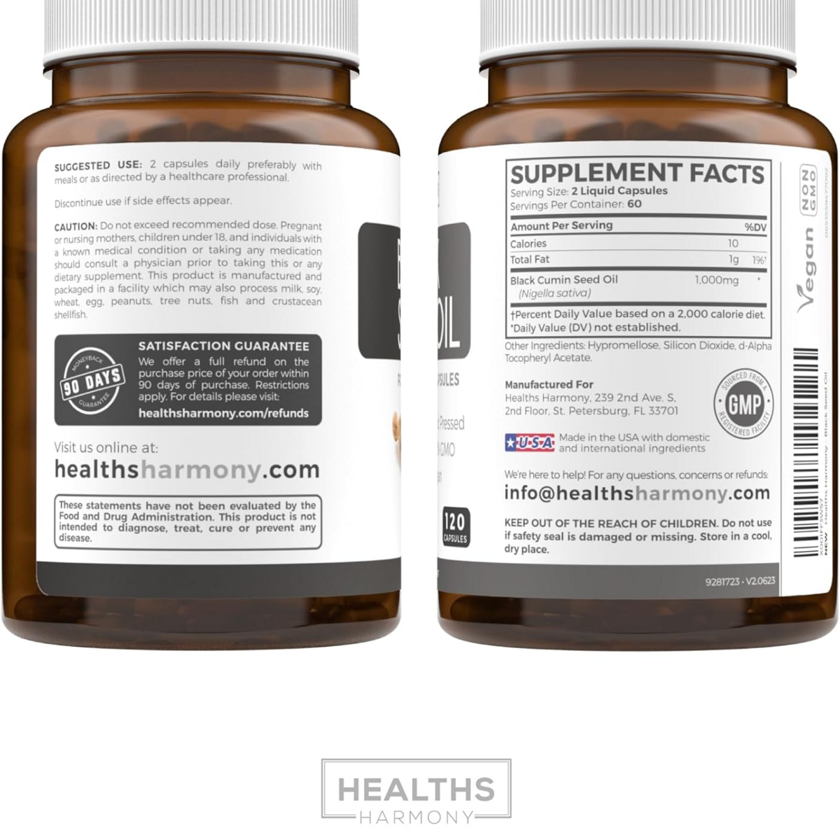 Viên Uống Tinh Dầu Hạt Đen Healths Harmony Black Seed Oil 500mg – Hộp 120 Viên