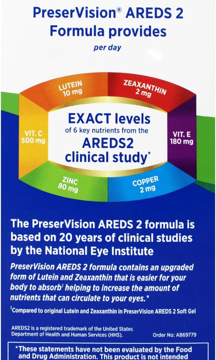 Viên Uống Hỗ Trợ Mắt Preservision AREDS 2 Eye Vitamin & Mineral Supplement with Lutein & Zeaxanthin – Hộp 210 Viên
