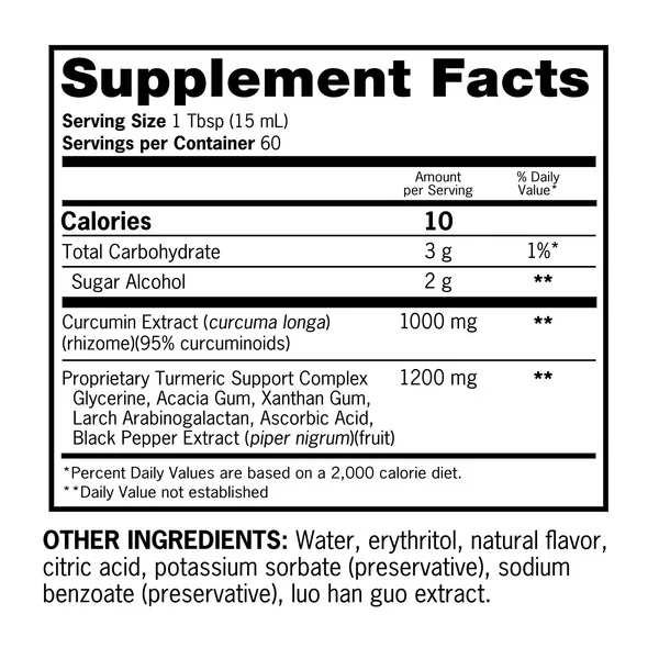 Nước Uống Qunol Liquid Turmeric 1000 mg - Chai 30.4 Oz