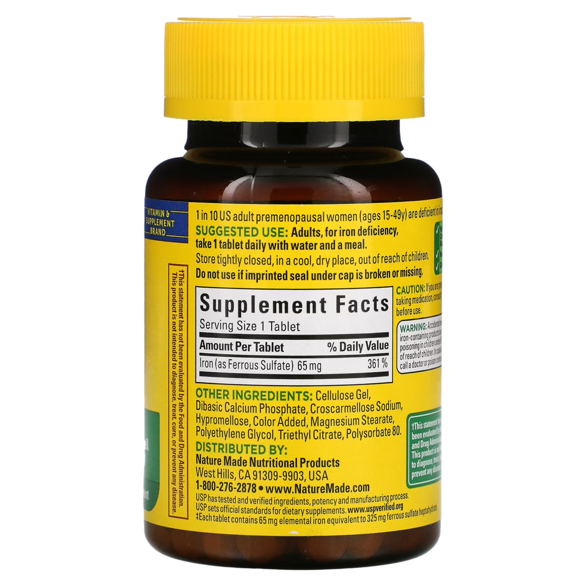 Viên Uống Nature Made Iron 65 mg – Hộp 180 Viên