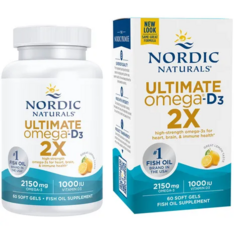 Viên Uống Omega Nordic Naturals Ultimate Omega 2X with D3 2150 mg – Hộp 60 Viên