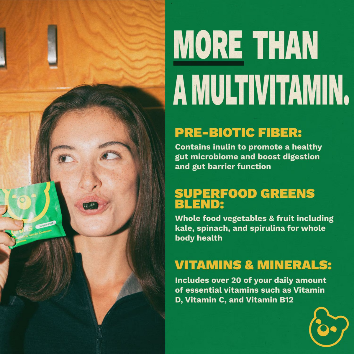 Kẹo Dẻo Vitamin Tổng Hợp Gruns Adult Organic Superfood Greens Multivitamin Gummies – Hộp 25 Gói