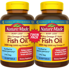 Viên Uống Dầu Cá Omega 3 Nature Made Burp-Less Ultra Omega-3 Fish Oil 1400 mg – Set 2 Chai x 65 Viên