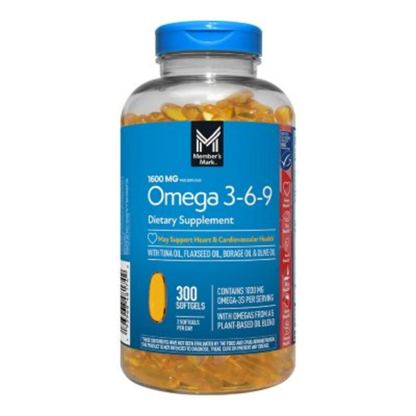 Viên Uống Member’s Mark™ Omega 3-6-9 - Hộp 300 Viên