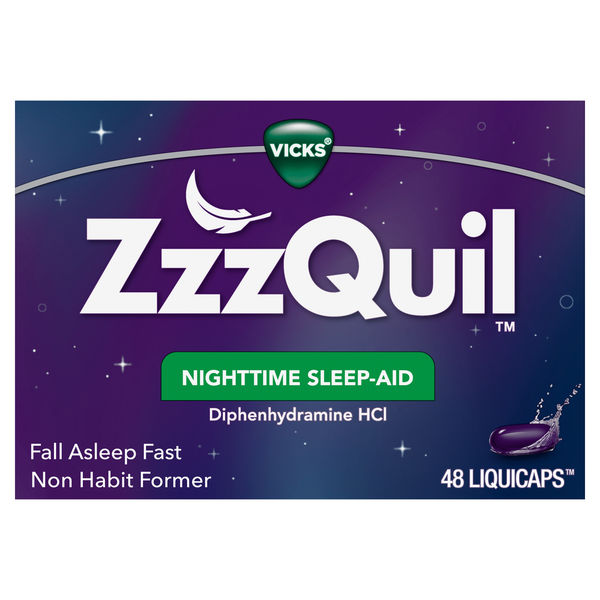 Viên Uống Hỗ Trợ Giấc Ngủ Vicks ZzzQuil Nighttime Sleep Aid – Hộp 48 Viên