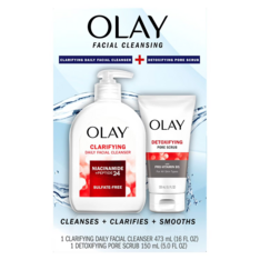 Sữa Rửa Mặt Dưỡng Ẩm & Tẩy Tế Bào Chết Olay Facial Cleansing Duo Pack – Set 2 Chai