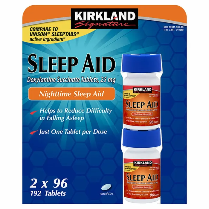 Viên Uống Hỗ Trợ Giấc Ngủ  Kirkland Signature Nighttime Sleep Aid - 2 Hộp X 96 Viên