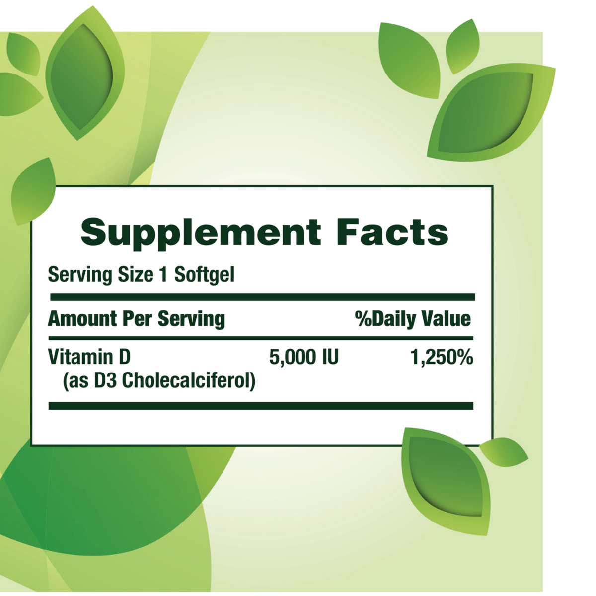 Viên Uống Nature's Bounty Vitamin D3 125mcg (5000 IU) – Hộp 400 Viên