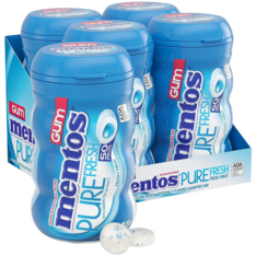 Kẹo Cao Su Không Đường Mentos Pure Fresh Sugar Free Chewing Gum 200 Viên – Hộp 4 Chai x 50 Viên
