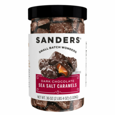 Kẹo Socola Sanders Fine Chocolatiers Dark Chocolate Sea Salt Caramels – Hộp 1.02kg