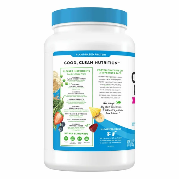 Bột Protein Thực Vật Orgain Organic Protein & Superfoods Hương Vanilla Bean – Hộp 1224g