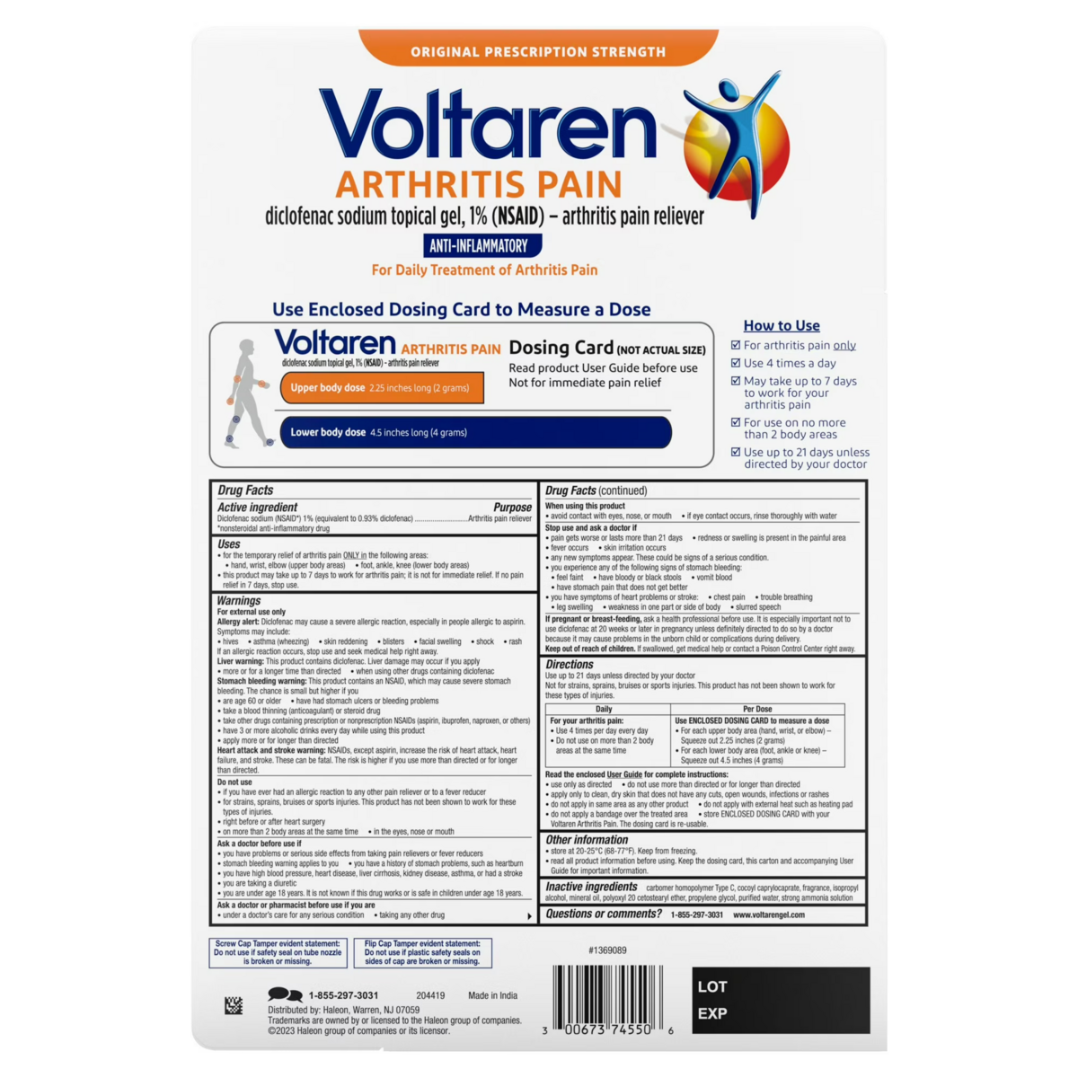 Gel Giảm Đau Khớp Voltaren Arthritis Pain Relief – 2 Tuýp X 150g, 1 Tuýp 50g