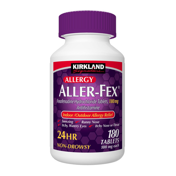 Viên Uống Giảm Dị Ứng Kirkland Signature Aller-Fex Allergy Fexofenadine Hydrochloride 180 mg – Hộp 180 viên