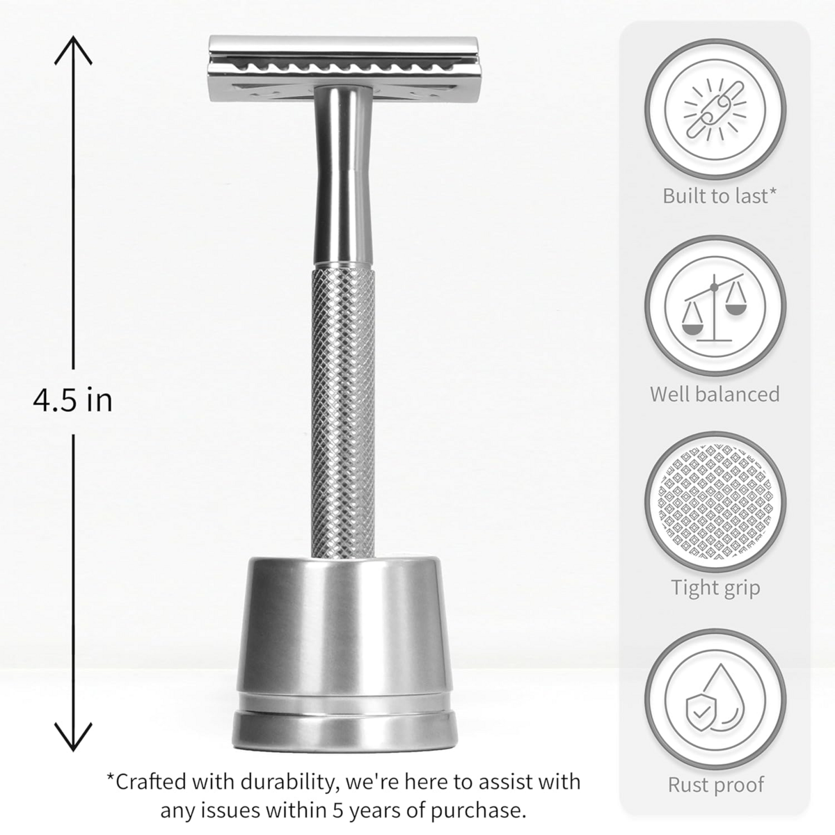 Dao Cạo Râu An Toàn Bambaw Double Edge Safety Razor Kèm Đế Đỡ – Bộ 1 Dao + 5 Lưỡi Dao Cạo