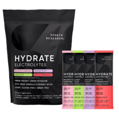 Bột Điện Giải Sports Research Hydrate Electrolytes Variety Pack – Hộp 32 Gói