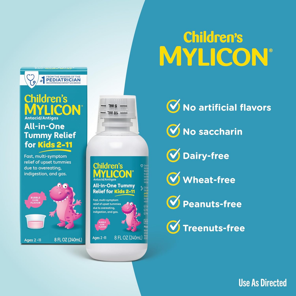 Nước Uống Hỗ Trợ Tiêu Hóa Dành Cho Trẻ Em Mylicon Children’s Tummy Relief Gas Drops Bubble Gum Flavor – Chai 8 Oz