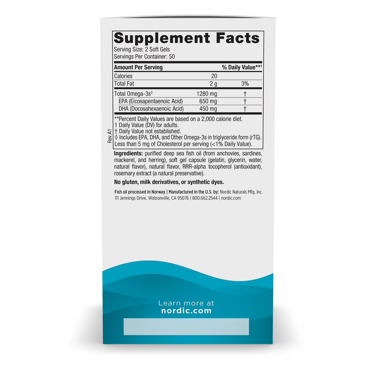 Viên Uống Dầu Cá Omega 3 Nordic Naturals Ultimate Omega Fish Oil 1280 mg  – Hộp 100 Viên