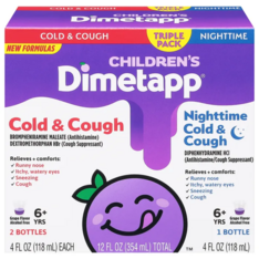 Siro Giảm Ho, Nghẹt Mũi & Cảm Lạnh Cho Trẻ Children's Dimetapp Day & Night – 2 Chai Ngày, 1 Chai Đêm X 118ml