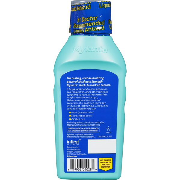 Dung Dịch Hỗ Trợ Giảm Ợ Nóng Đầy Hơi Dạ Dày Mylanta Maximum Strength Liquid Antacid Anti-Gas Classic – Chai 12 Oz