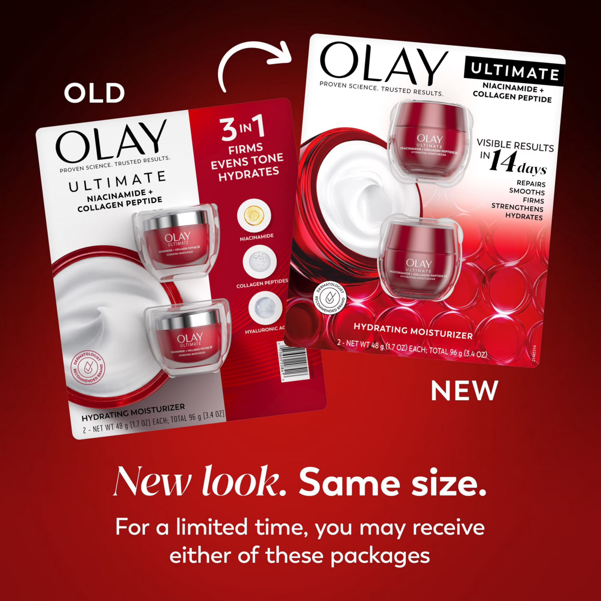 Kem Dưỡng Ẩm Olay Ultimate Niacinamide + Collagen Peptide 24 - 2 Hộp x 48g