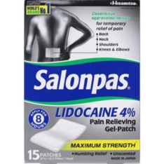 Miếng Dán Giảm Đau Salonpas Lidocaine – Hộp 15 Miếng