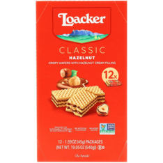 Bánh Xốp Kem Hạt Phỉ Loacker Classic Hazelnut – Hộp 12 Gói