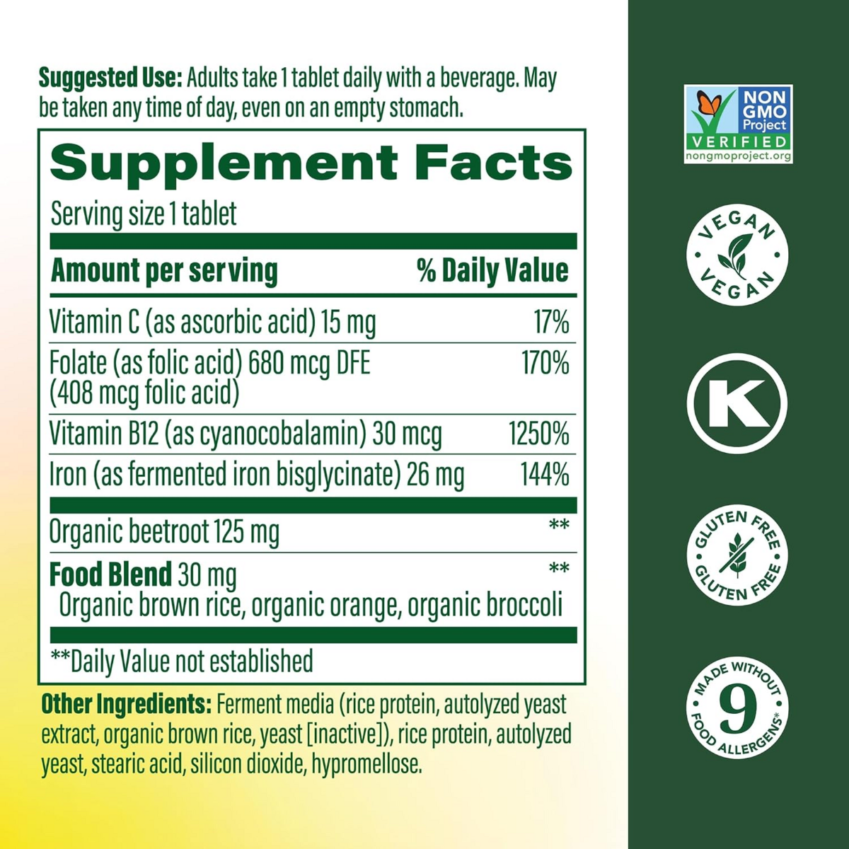 Viên Uống Bổ Sung Sắt MegaFood Blood Builder Iron Supplement – Hộp 30 Viên