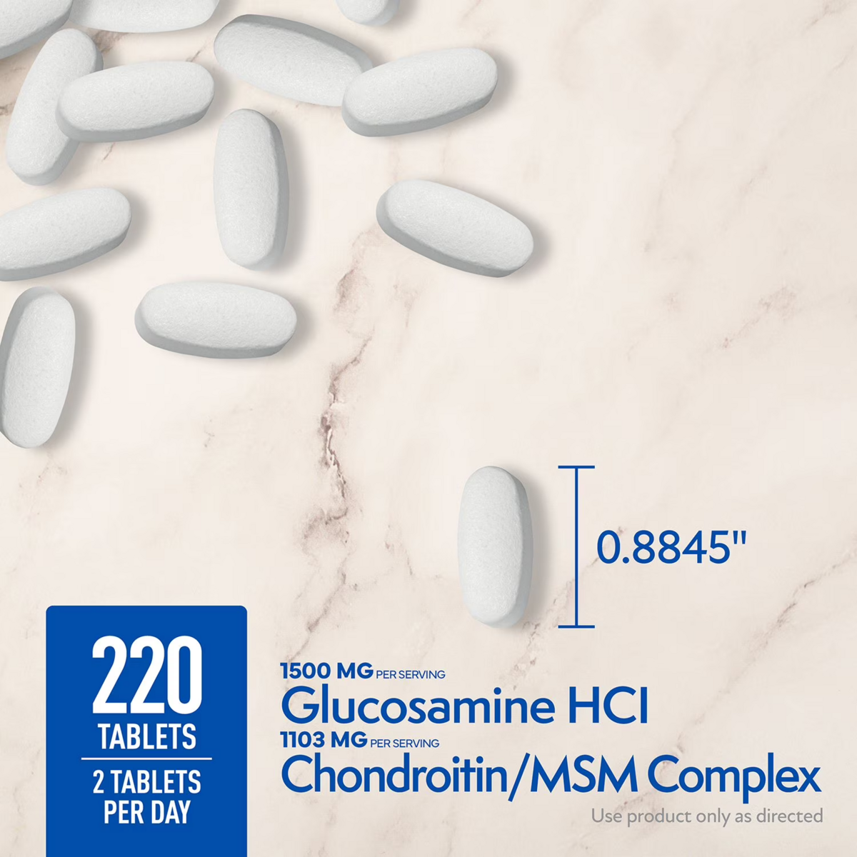 Viên Uống Hỗ Trợ Xương Khớp Member's Mark Triple Strength Glucosamine Chondroitin MSM – Hộp 220 Viên