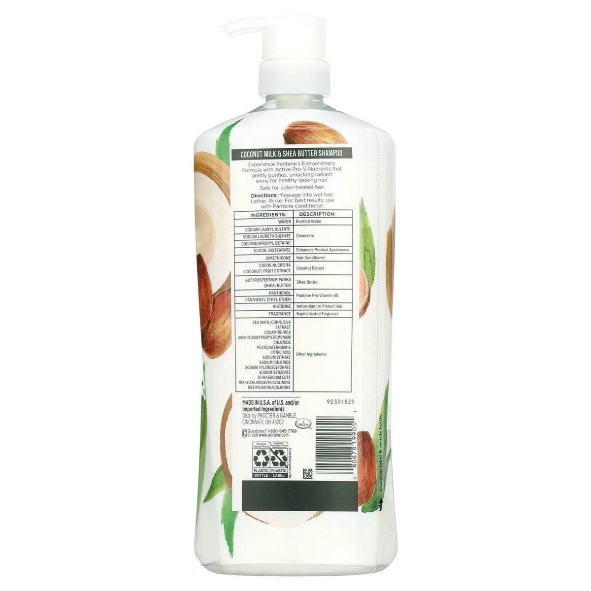 Dầu Gội Dưỡng Ẩm Pantene Pro-V Coconut Milk & Shea Butter Nourishing Shampoo - Chai 1.13L