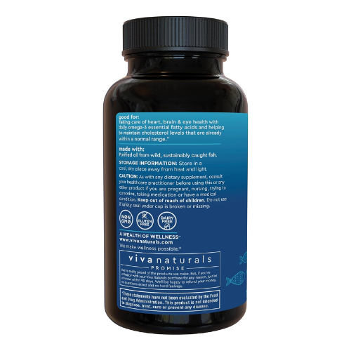 Viên Uống Dầu Cá Viva Naturals Triple-Strength Omega-3 Fish Oil 2500mg – Hộp 180 Viên