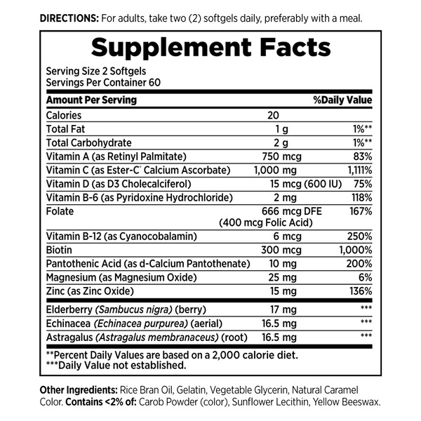 Viên Uống Nature’s Bounty Immune 24 Hour+ 1000 mg Ester-C - Hộp 120 Viên