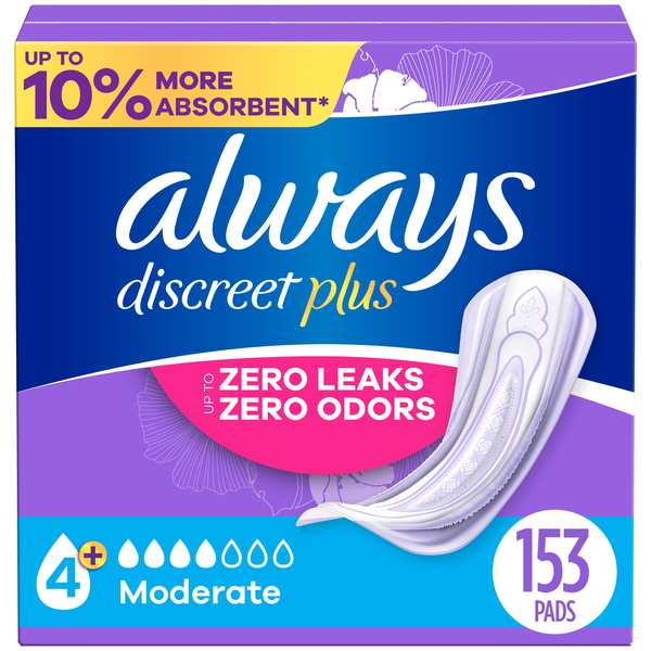 Băng Vệ Sinh Always Discreet Incontinence Pads Moderate Absorbency – Hộp 153 Miếng