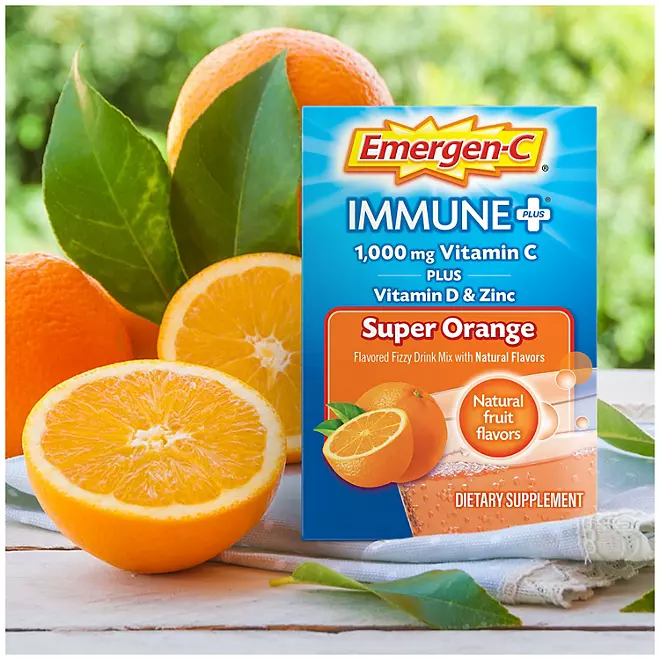 Bột Sủi Hỗ Trợ Tăng Cường Hệ Miễn Dịch & Bổ Sung Vitamin C Emergen-C Immune+ - Hộp 90 Gói