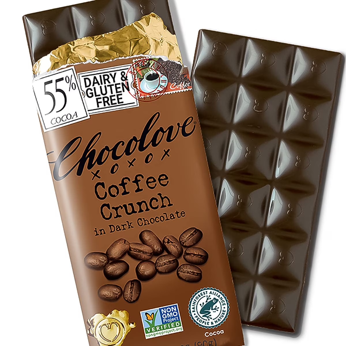 Kẹo Socola Chocolove Coffee Crunch in Dark Chocolate – Hộp 12 Thanh