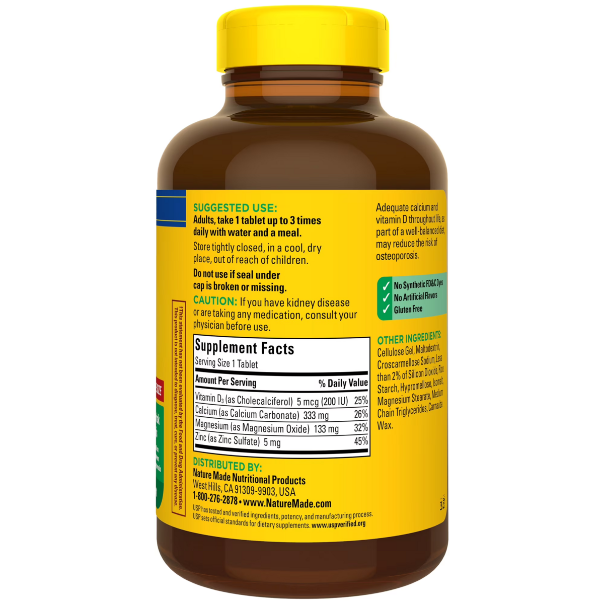 Viên Uống Nature Made Calcium Magnesium Zinc With Vitamin D – Hộp 300 Viên