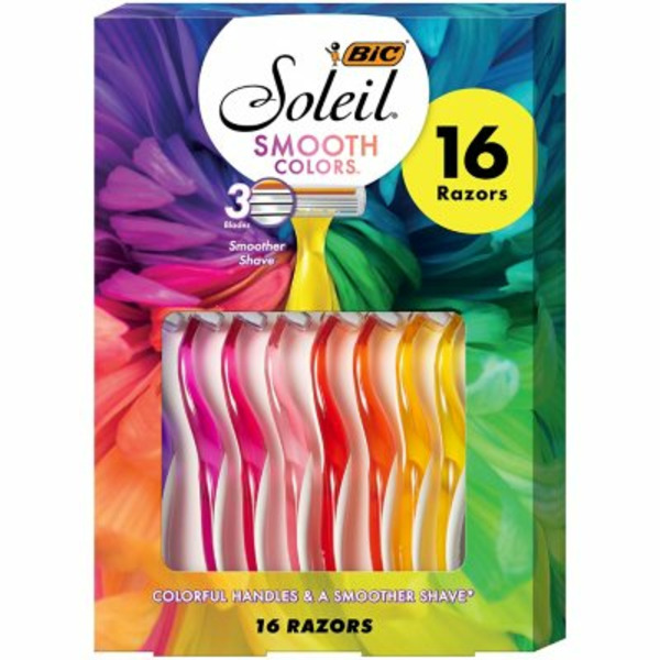 Dao Cạo Dành Cho Phụ Nữ BIC Soleil Color Collection Women's Razors 3 Lưỡi - Hộp 16 Cái