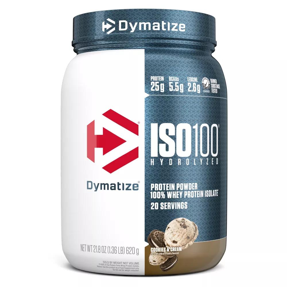 Bột Protein Dymatize ISO100 Hydrolyzed Cookies & Cream Hương Bánh Quy Kem – Hộp 1.36LB