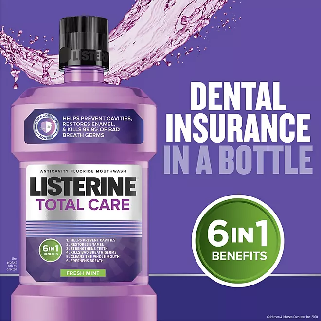 Nước Súc Miệng Listerine Total Care Hương Bạc Hà Tươi Mát - 3 Chai X 1L