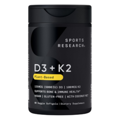 Viên Uống Sports Research D3 + K2 with Coconut Oil – Hộp 60 Viên