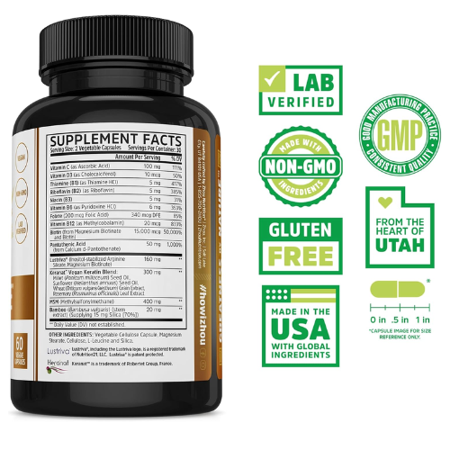 Viên Uống Hỗ Trợ Tóc, Da và Móng Zhou Hairfluence Vegan Biotin Supplement – Hộp 60 Viên