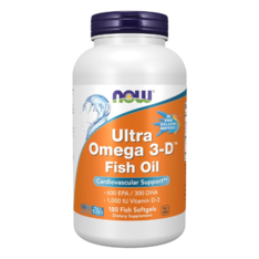 Viên Uống Dầu Cá Omega-3 và Vitamin D3 NOW Foods Ultra Omega 3-D Fish Oil – Hộp 180 Viên