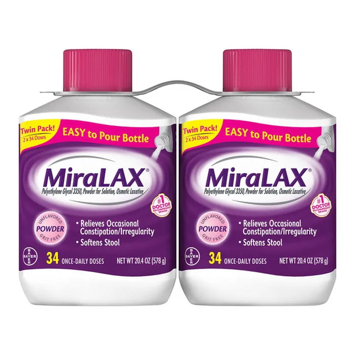 Bột Nhuận Tràng Hỗ Trợ Giảm Táo Bón MiraLAX – 2 Hộp X 578g
