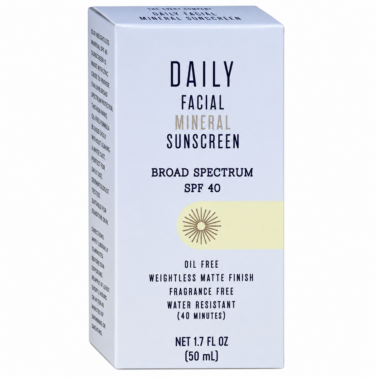 Kem Chống Nắng Khoáng Chất Cho Da Mặt TJ's Daily Facial Mineral Sunscreen SPF 40 – Tuýp 50ml