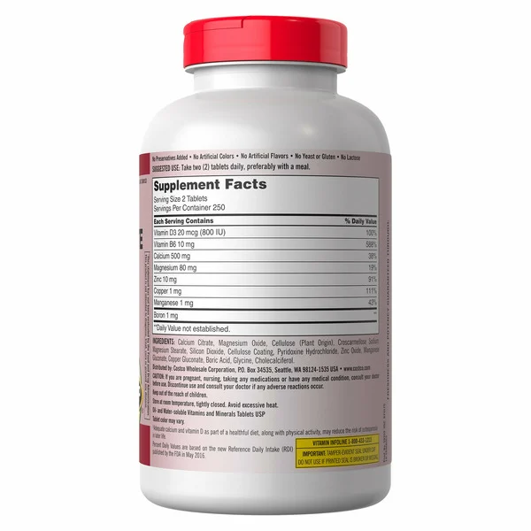 Viên Uống Kirkland Signature Calcium Citrate, Magnesium & Zinc – Hộp 500 Viên