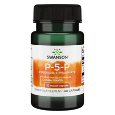 Viên Uống Vitamin B6 Swanson P-5-P (Pyridoxal-5-Phosphate) Vitamin B6 20 mg – Hộp 60 Viên